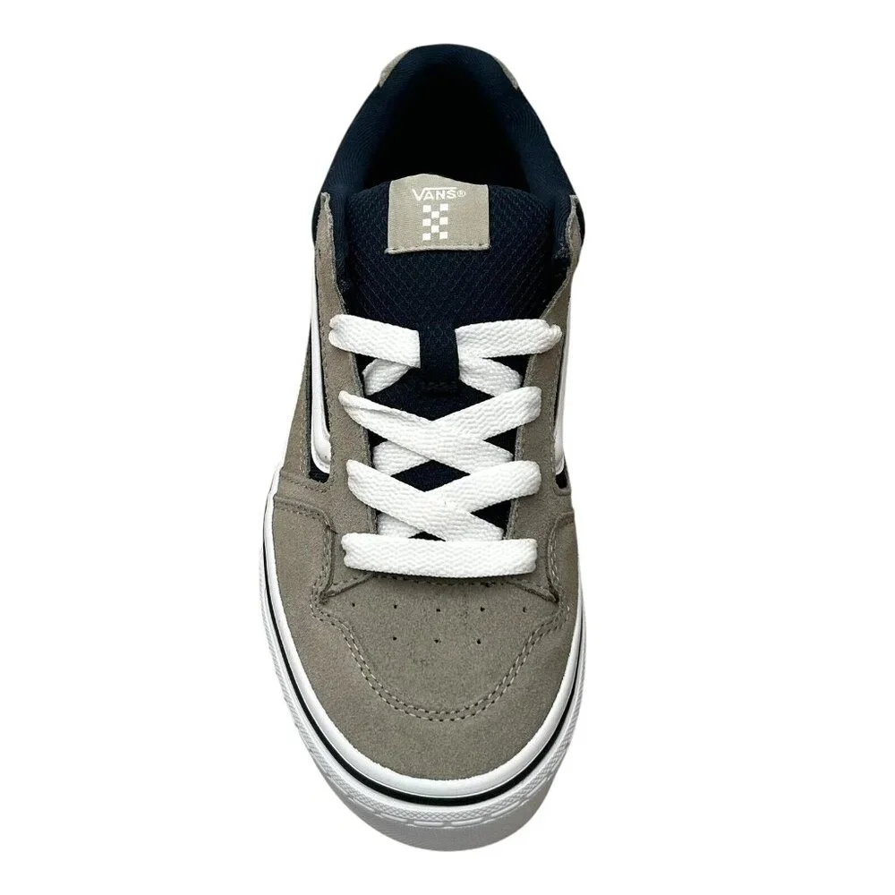 Vans Caldrone Youth Boy's Suede Sneakers Size 3 Gray/Navy Blue Classic‎ Style